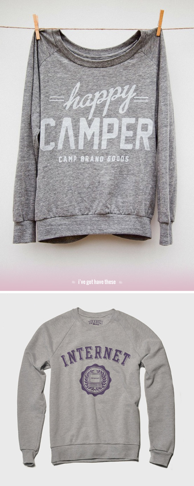 gray sweatshirts