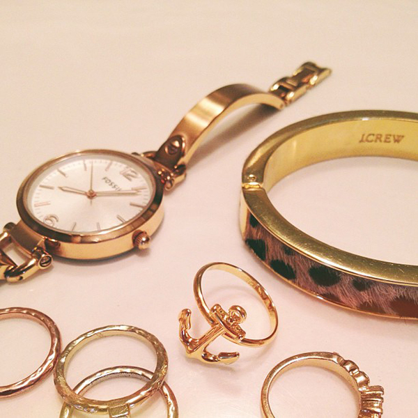 all things gold jcrew fossil jewelry